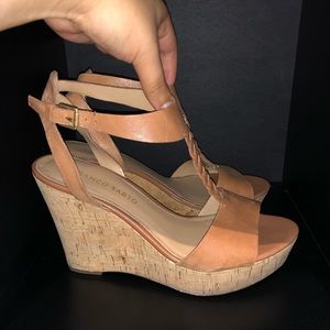 Franco Sarto Cognac Wedges